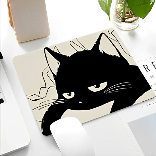 tapis de souris chat flemmard